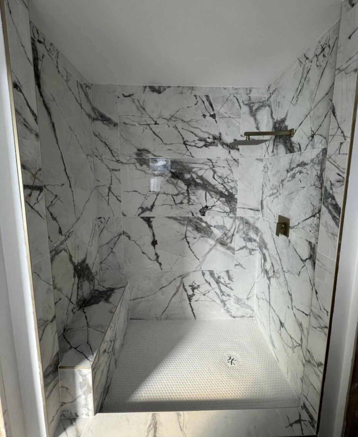 Marble shower enclosure