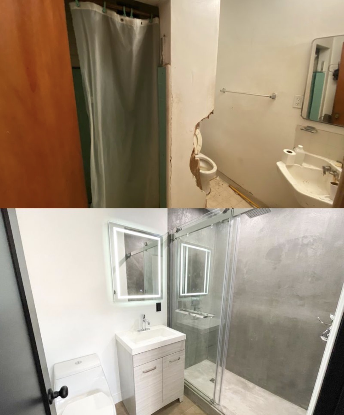 Guest bathroom remodel — before & after