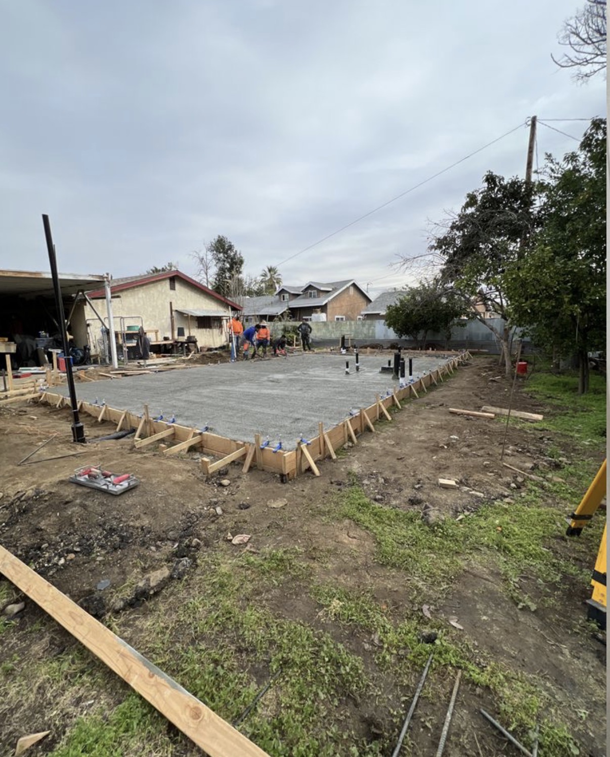 ADU foundation pour in progress