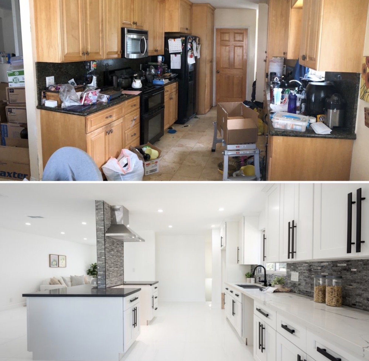 Full kitchen renovation before & after